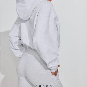 Garage Light Gray Cropped Hoodie